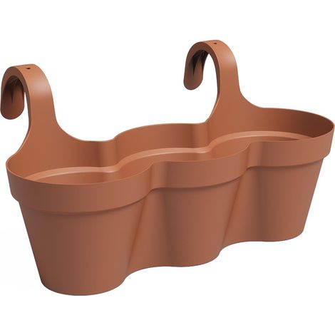 artevasi© CAPRI TRIPLE Balkonkasten Terracotta 54 cm zum Einhängen - Kunststoff (1/3)