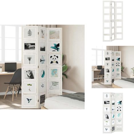 Cloison de séparation 3 panneaux blanc bois de paulownia massif - Séparateur De Pièce - Écran D'intimité - Cloison Pliable - Décoration Murale - Meuble Design (1/5)
