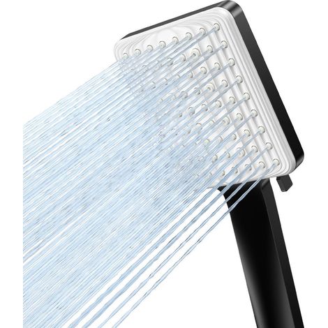 Handbrause Regendusche mit 6 Strahlarten, Hochdruck & Wassersparend, Einhand-Bedienung, Schwarz (1/5)
