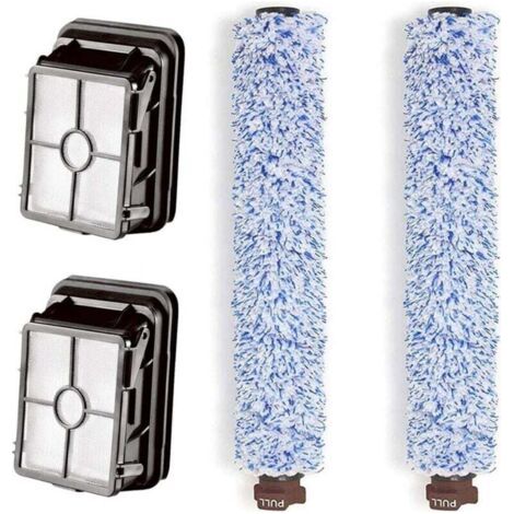 Lot de 4 rouleaux de brosse et filtres de rechange compatibles avec les rouleaux Bissell 1926 CrossWave pour parquet en bois