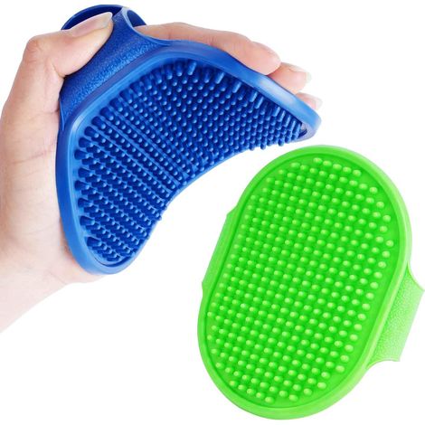 Set di 2 spazzole per la toelettatura dei cani, spazzola da bagno in silicone morbido di alta qualità, manico regolabile, pettine delicato per pelo lungo e asciutto (1/5)