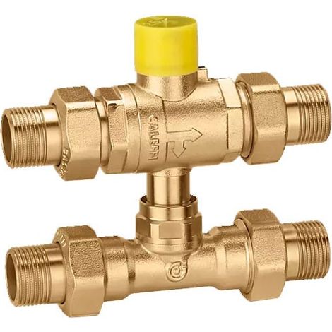 Valvola di zona a sfera a tre vie con tee di by-pass Caleffi 648950  3/4” (1/3)
