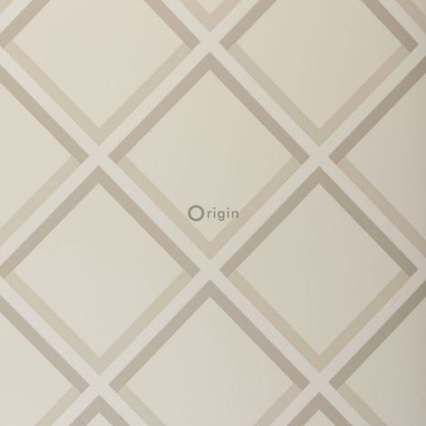 papier peint géométrique beige - Origin Wallcoverings
