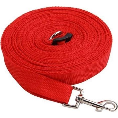 Longe pour Chien,15M Rouge Longe de Dressage Extra Longue pour Chiens, Petits, Moyens et Petits Chiens Idéal pour l'entraînement Le Jeu Le Camping ou Le Jardin (1/5)