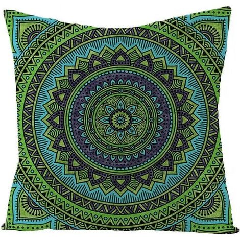 Taie D'oreiller - Coton Lin - Double Face - Pour Canapé Fauteuil Lit Voiture Intérieur Extérieur - 40x40 cm (1/5)