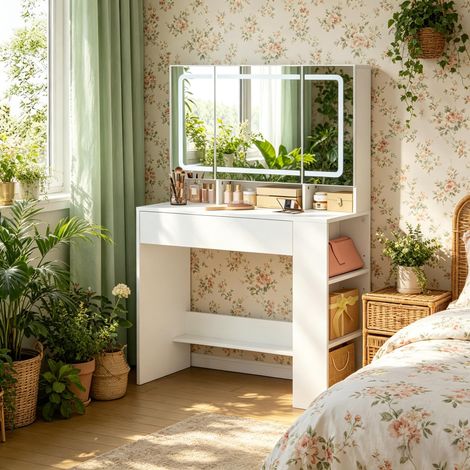 Un bureau de coiffeuse pratique,une coiffeuse avec miroir (uniquement avec table de maquillage)