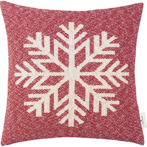 TOM TAILOR Housse de coussin décoratif WEIHNACHTSKISSEN - 45x45 cm, Rouge clair