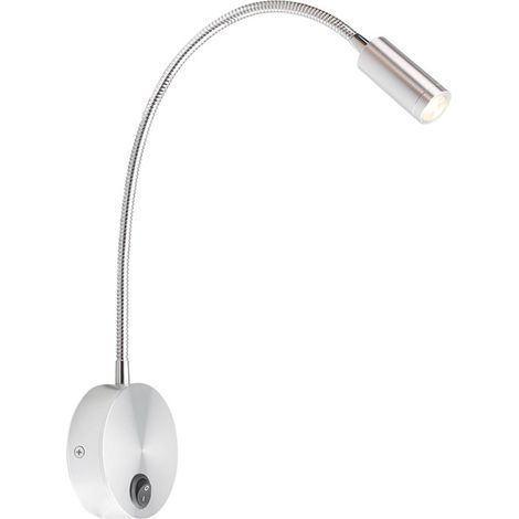 Lampe de lecture murale 3W, lampe de bureau en aluminium à col réglable et Flexible (argent) (1/4)