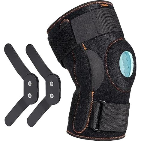 Knee Brace - Adjustable Open Ball Joint with Parallel Straps and Double-Sided Stabilizers, Compression Knee Support, Knee Support for Knee Pain Relief-L (1/5)