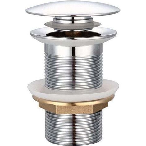 Standard-Spülbecken – G 1 1 ohne Überlauf, Universalablauf, automatischer Pop-up-Ablauf, verchromtes Kupfer-Spülbecken für Schwimmbäder ohne Überlauf (1/5)
