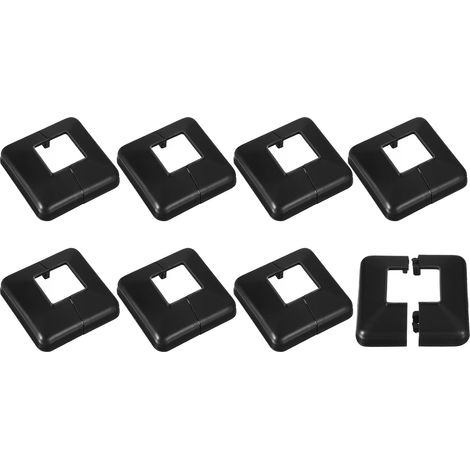 Pfostenabdeckungen – 8 Stück – Schwarzer, geschlitzter Kunststoff – Verdeckt Schweißnähte – Treppen-/Balkongeländer – 40 x 40 mm – Innenbereich (1/5)