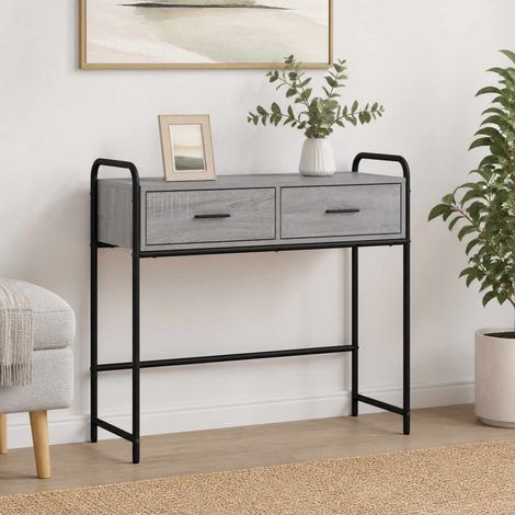 vidaXL Tavolo consolle Sonoma grigio 90 x 33 x 80,5 cm (1/5)