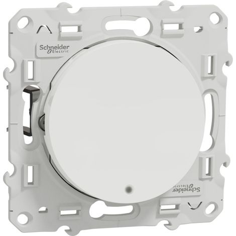 Poussoir lumineux - 10 A - Voyant LED bleu 0,15 mA - Odace 2011 - S525276 - Schneider - Blanc