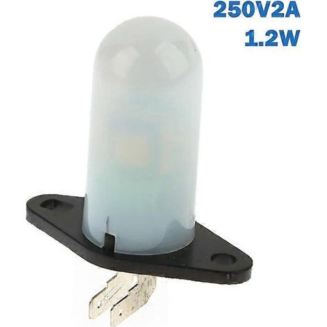 Ampoule LED pour micro-ondes 1 pièce, lumière blanche, économie d'énergie, résistante aux hautes températures et incassable, 12 W, type de prise courbée, 250 V, 2 A (1/5)