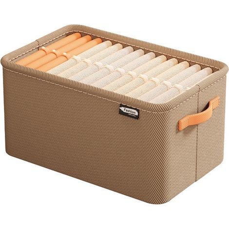 Paquete de 2 cestas de almacenamiento para organizar, cestas de almacenamiento de tela de lona con asas de cuero para perchero, cesta de regalo vacía