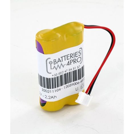 Pile lithium 7.2V 2.2Ah pour Alarme Daitem (3202111-04)