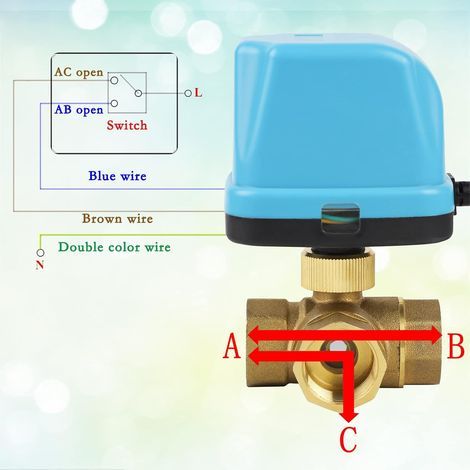 1 Vanne Motorisée 3 Voies DN25, Corps En Laiton, AC 230V, Pour Chauffage Et Climatisation (1/4)