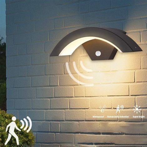 Applique Murale Exterieur avec Détecteur de Mouvement, 12W Lampe Murale LED, Éclairage Mural Etanche IP65 Exterieur/Interieur pour Maison Porche Terrasse, 3000K Blanc Chaud Lumière (1/5)
