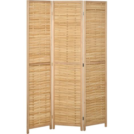 Raumteiler Paravent 3-teilig faltbar Sichtschutz aus Bambus 120x170cm für Wohn- oder Schlafzimmer in Natur (1/5)