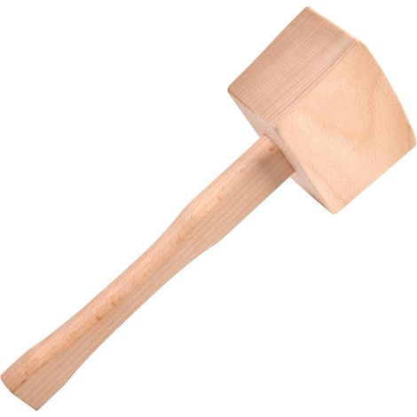 Maillet en bois 9,5" marteau à glace manuel Broyeurs à glace à usage domestique, Maillet en bois de hêtre massif pour le travail du, travail du cuir, craquage du noyer (1/5)