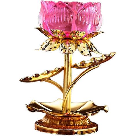 Bougeoir lotus, lampe à bougie, bougeoir beurre pour jardin-Pink (1/5)