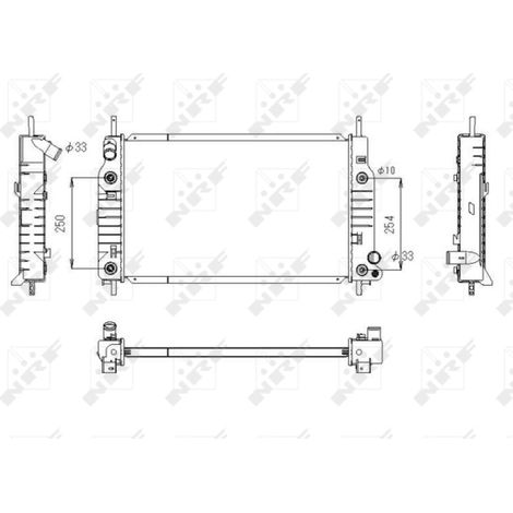 Radiateur, refroidissement du moteur NRF 53748 FORD 1006262 1011984 1038608