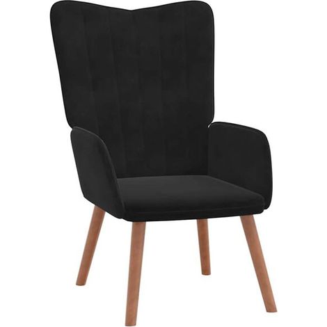 Chaise longue en velours noir – Canapé relax design élégant avec dossier réglable, idéal pour salon ou chambre (sans logo ni marque) (1/5)