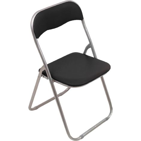 Dmora Sedia pieghevole, colore nero, Misure 43 x 47 x 78 cm, con imballo rinforzato