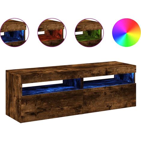 Maison Exclusive - Mobili Porta TV con Luci LED 2 pz Rovere Fumo 60x35x40 cm