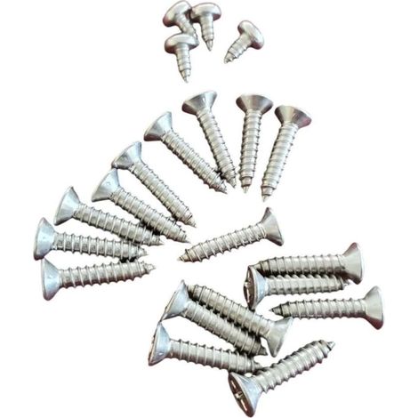 Lot de 22 Vis pour Skimmer - Acier Inoxydable - Fixation Robuste - Pour Piscine Privée - 5,5x25mm et 5x12mm