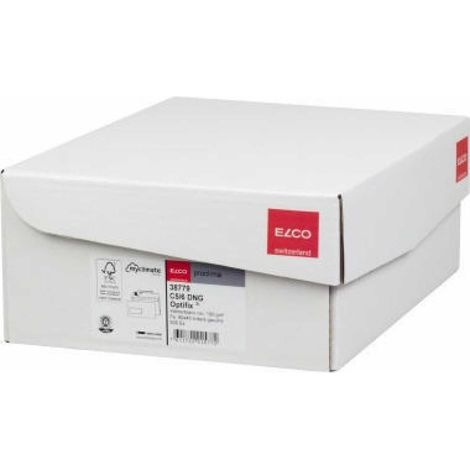 Briefumschlag Proclima DIN lang+ 229 x 114 mm (B x H) mit Fenster 100g/m² mit Haftklebung Papier 100 % recycelt hochweiß 500 St./Pack. (1/5)