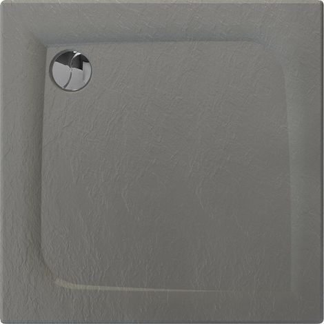 Allibert – Receveur de douche à encastrer 80x80cm – Acrylique effet pierre – Vidage angle – Texture mate – Adapté PMR (1/3)
