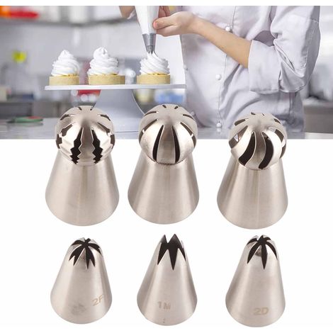 Douilles à pâtisserie en acier inoxydable à tête de chalumeau, douilles à pâtisserie pour biscuits au beurre à motif de fleurs de cerisier et de roses, ensemble de 8 pièces pour la pâtisserie (1/5)