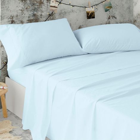 Draps d'hôtellerie Parure de lit 90 Lit Simple Linge de lit Coton/Polyester Facile à Repasser Couleur Bleue Disponible en Plus de Dimensions (1/5)
