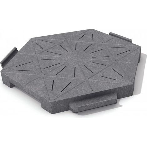 Jardinex – Dalle extérieure hexagonale clipsable ajourée 40x46cm – Épaisseur 4cm – Structure ajourée pour drainage – Carrossable véhicules légers