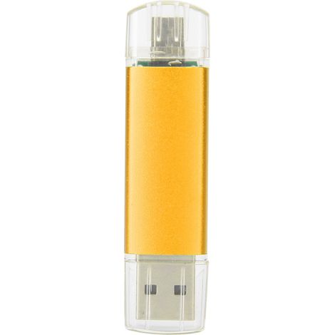 Clé USB 2 en 1 OTG 64 Go Dorée - Stockage Photos Vidéos Musique Mémoire Externe