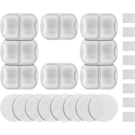 Filtres et éponges en acier inoxydable pour fontaines à eau pour animaux de compagnie (lot de 8) (1/5)