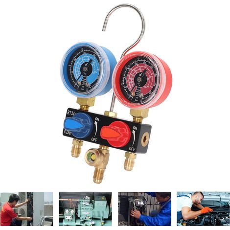 Miniatur-Manometer HS-M01-134-A für die Kältemittel R22/R134a/R1234yf (1/5)