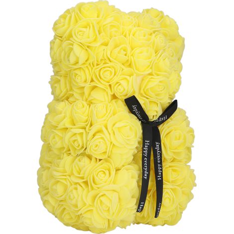 Ours en forme de rose de 22 cm, ours en fleurs artificielles, cadeau romantique pour la Saint-Valentin, Noël ou toute autre occasion spéciale pour une épouse ou une amoureuse. (1/5)