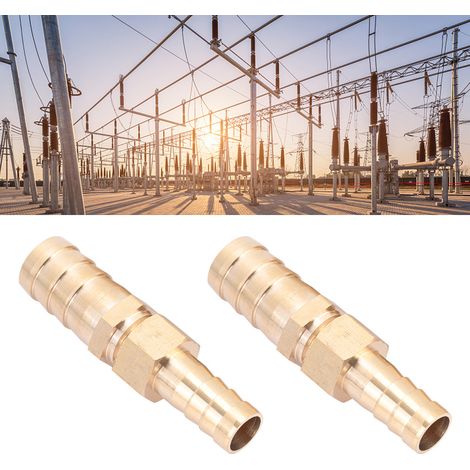 Raccord en laiton pour tuyau d'arrosage, réducteur à embout cannelé, connecteur de réduction (10 mm-12 mm, 2 pièces)