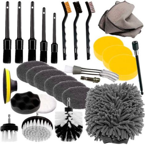 27-teiliges multifunktionales Autoreinigungsset für Wartung und Detailpflege.
