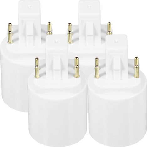 Adaptateur de Douille pour Ampoule LED 4pcs en Cuivre Nickelé Protection Ignifuge Compatible Large pour Bureau et Boutique (1/5)