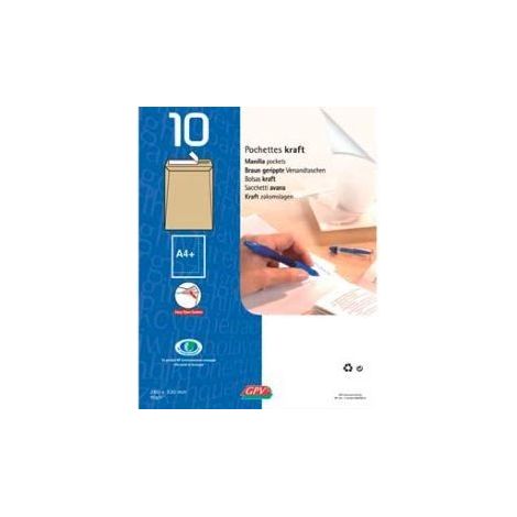 Pochette kraft - GPV - Marron - Fermeture auto-adhésive - Ouverture rapide - Certifiée NF environnement