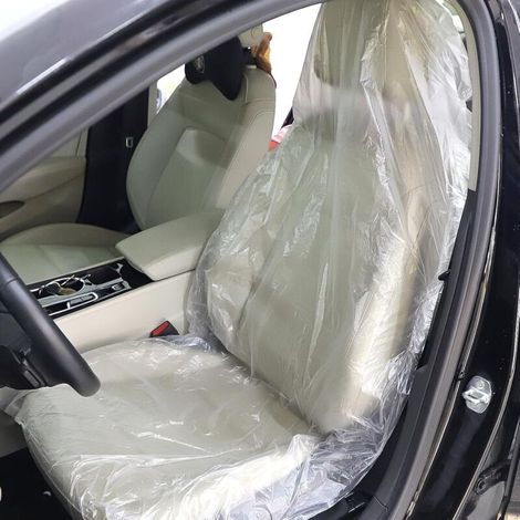 Ensemble de 200 pcs Housse de Siège de Voiture Avant Jetable Transparent en Plastique, 140x80cm, Housses de Protection Sièges Auto Universel Imperméables et Anti-Poussière (1/4)