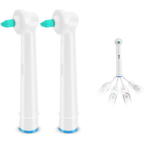 Lot de 2 têtes de brosse à dents de rechange, compatibles avec les brosses à dents électriques Braun Oral-B, pour espaces interdentaires