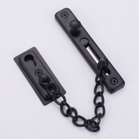 Catena di sicurezza per porte in acciaio inox nero – Fissaggio con viti e adesivo, ideale per appartamenti, hotel e case