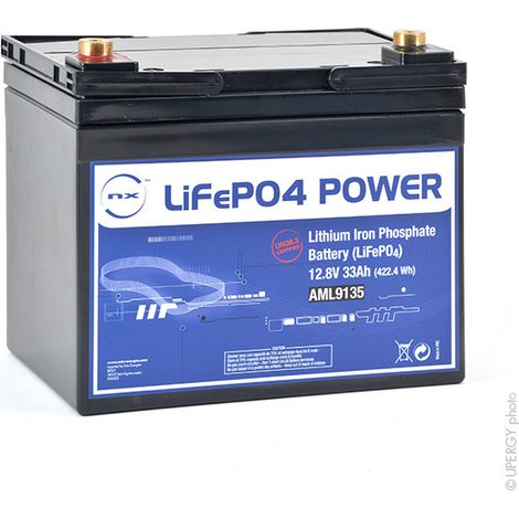 NX - Batterie Lithium Fer Phosphate NX LiFePO4 POWER UN38.3 (409.6Wh) 12.8V 32Ah M6-F (1/3)