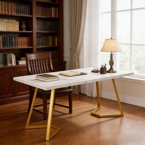 Bureau d’ordinateur pour bureau à domicile, bureau de travail, bureau en bois (bureau d’ordinateur uniquement) (1/5)