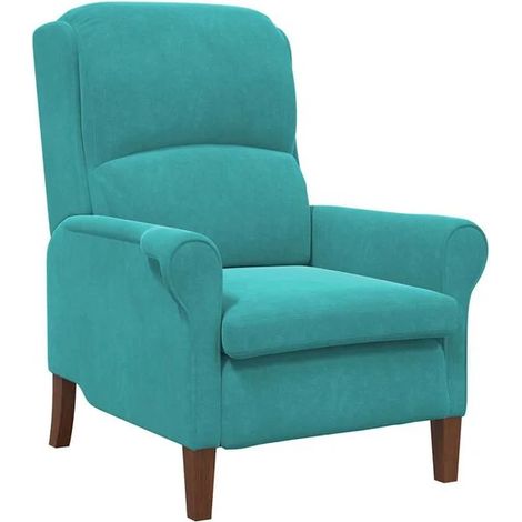 Chaise ergonomique avec dossier et accoudoirs, revêtue de velours turquoise, design moderne pour salon ou bureau (1/5)