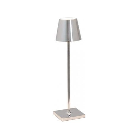 Lampe De Table Led Poldina Pro Micro Chrome Poli, Rechargeable Et Dimmable Avec Une Autonomie Allant Jusqu'À 12 Heures